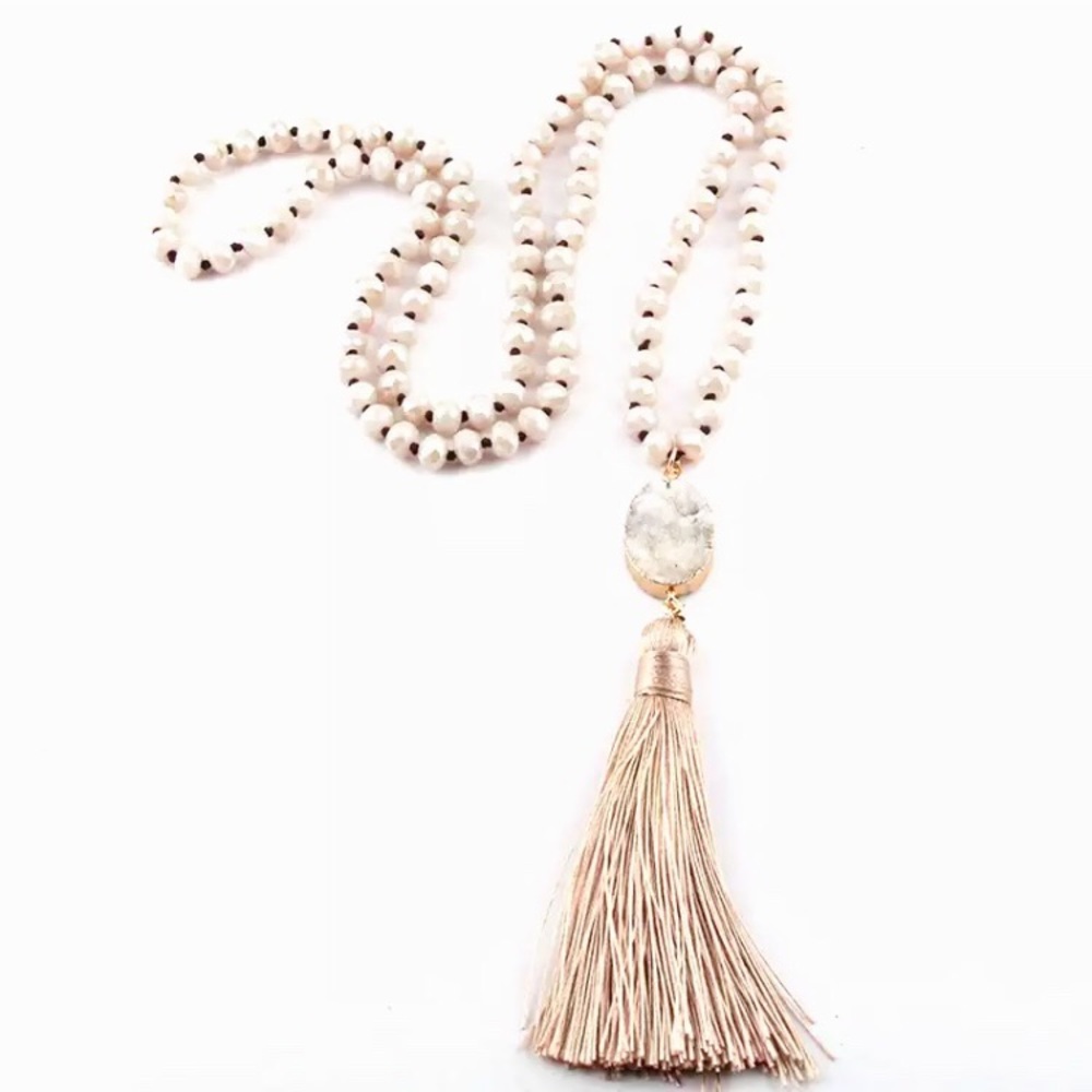 Anthropologie Spring Forward Druzy Quartz Necklace